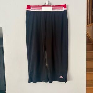 Adidas Black Leggings with Red Waistband